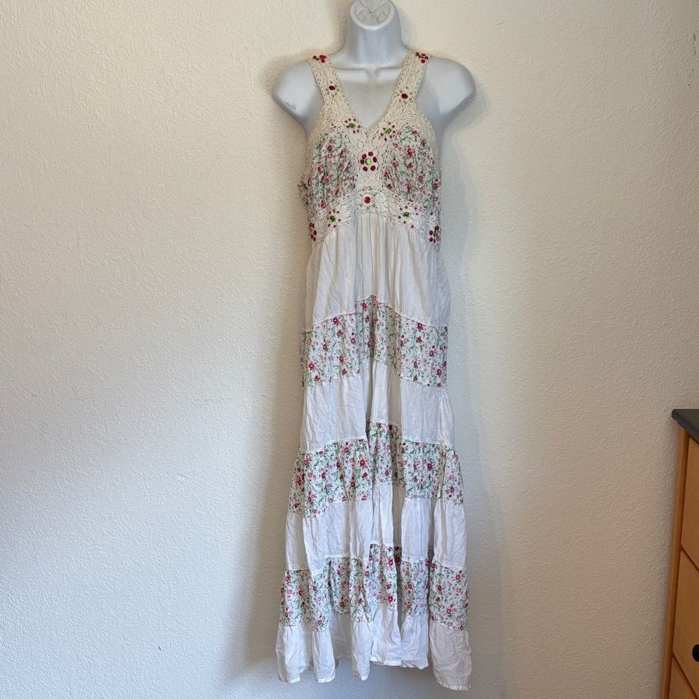 Palak Tiered Floral Maxi Dress Large